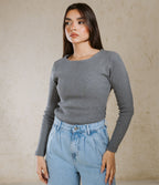 CREW NECK BASIC TOP LINED