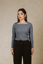 BOAT NECK BASIC TOP LINED