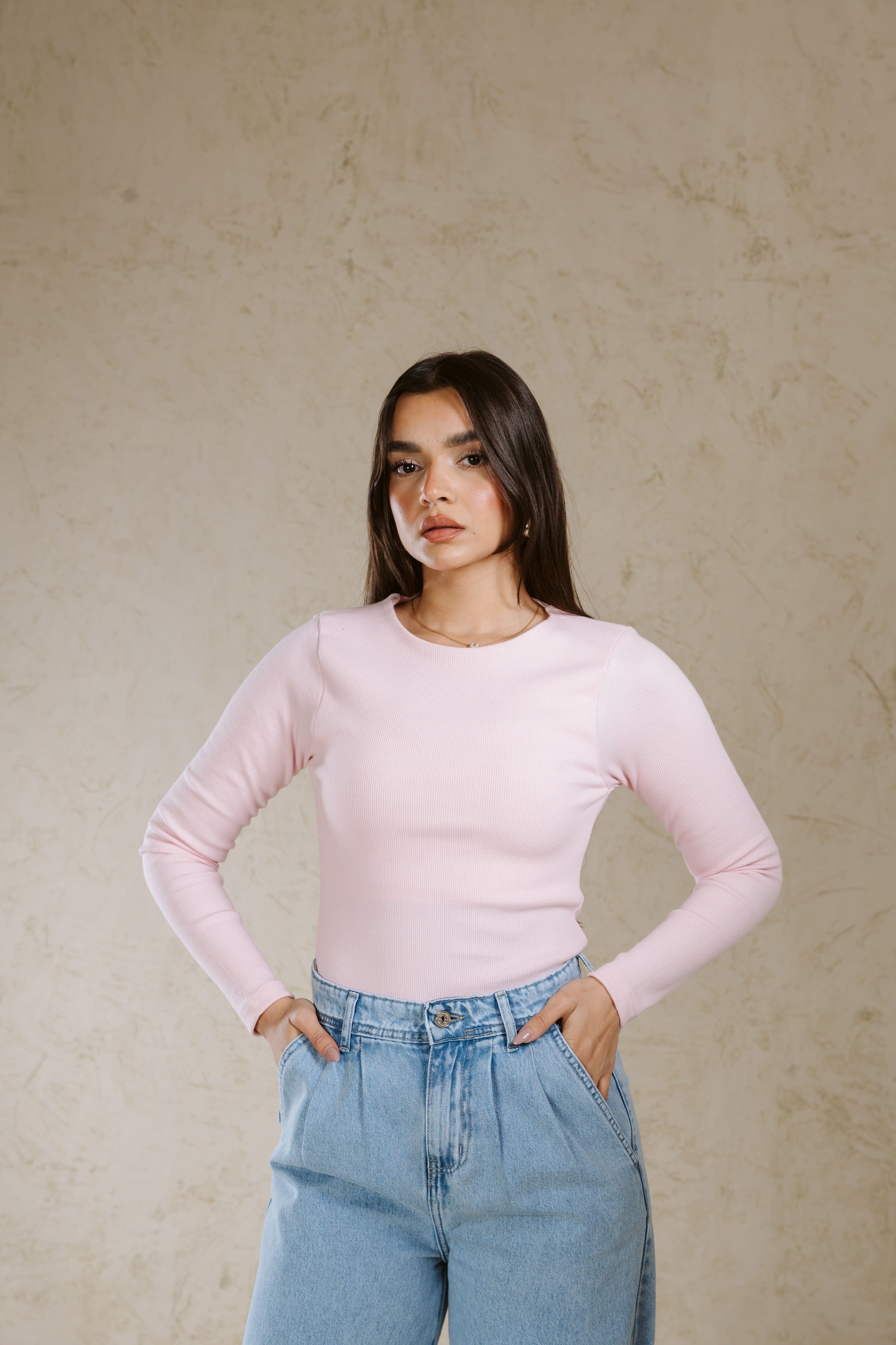 CREW NECK BASIC TOP LINED
