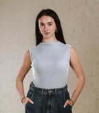 HIGH NECK BASIC TOP SLEEVELESS