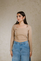 SQUARE NECK BASIC TOP LINED