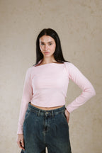 BOAT NECK BASIC TOP LINED