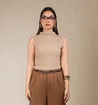 HIGH NECK BASIC TOP SLEEVELESS