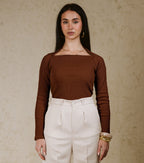 BOAT NECK BASIC TOP LINED