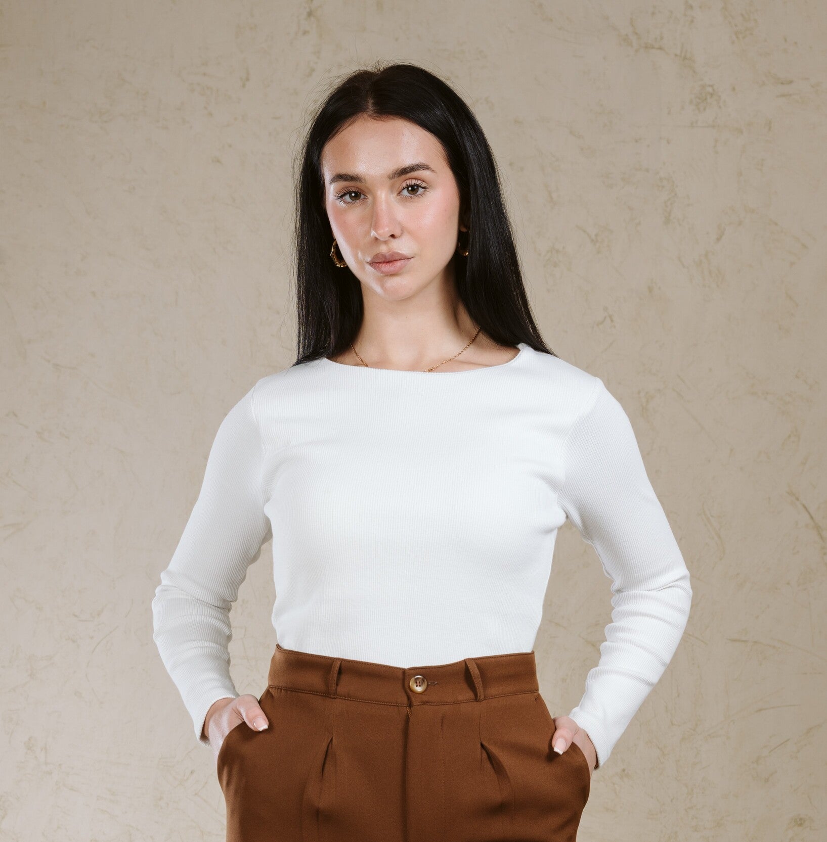 CREW NECK BASIC TOP LINED