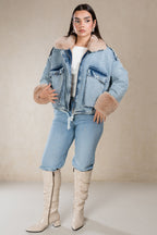 Denim Jacket With Fur
