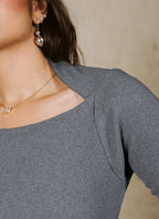 BOAT NECK BASIC TOP LINED