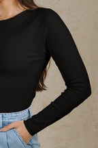 CREW NECK BASIC TOP LINED