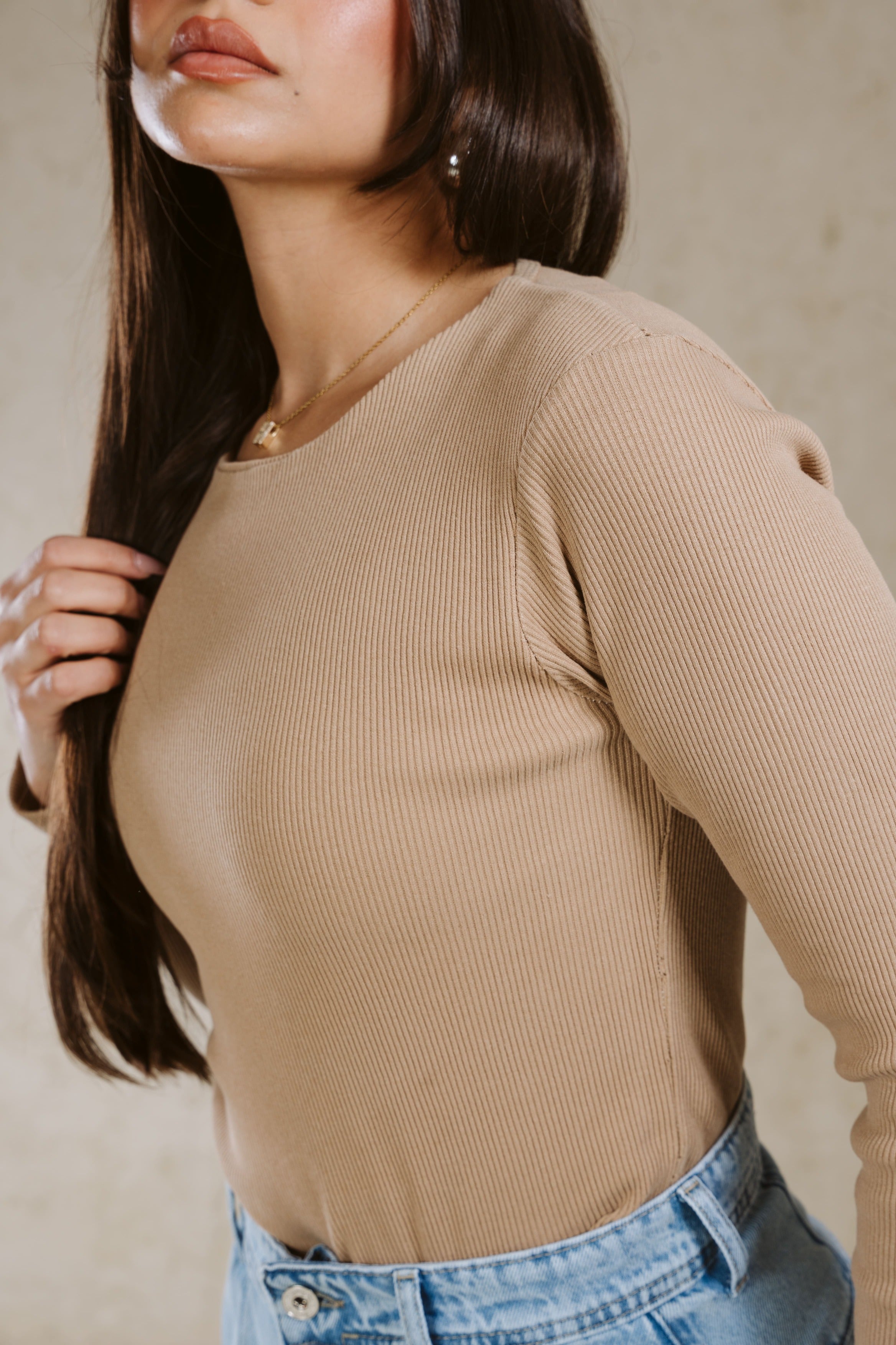 CREW NECK BASIC TOP LINED