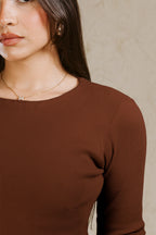 CREW NECK BASIC TOP LINED