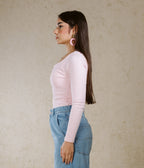 SQUARE NECK BASIC TOP LINED