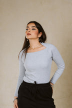 BOAT NECK BASIC TOP LINED