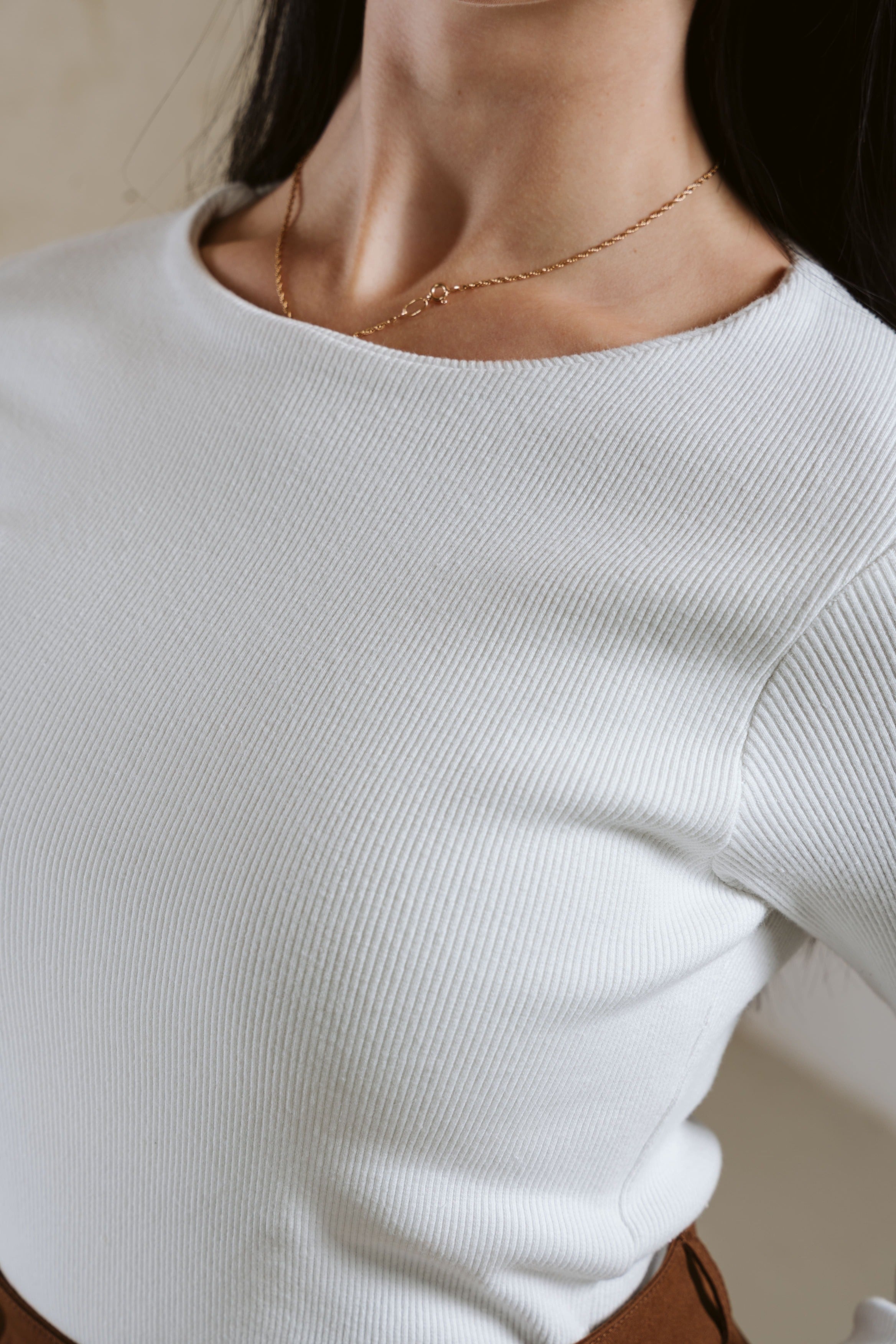 CREW NECK BASIC TOP LINED