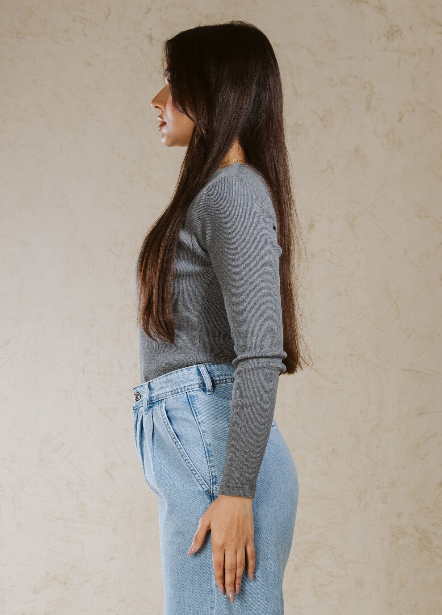 CREW NECK BASIC TOP LINED