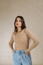 CREW NECK BASIC TOP LINED