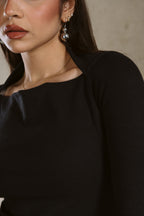 BOAT NECK BASIC TOP LINED