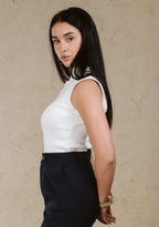 HIGH NECK BASIC TOP SLEEVELESS