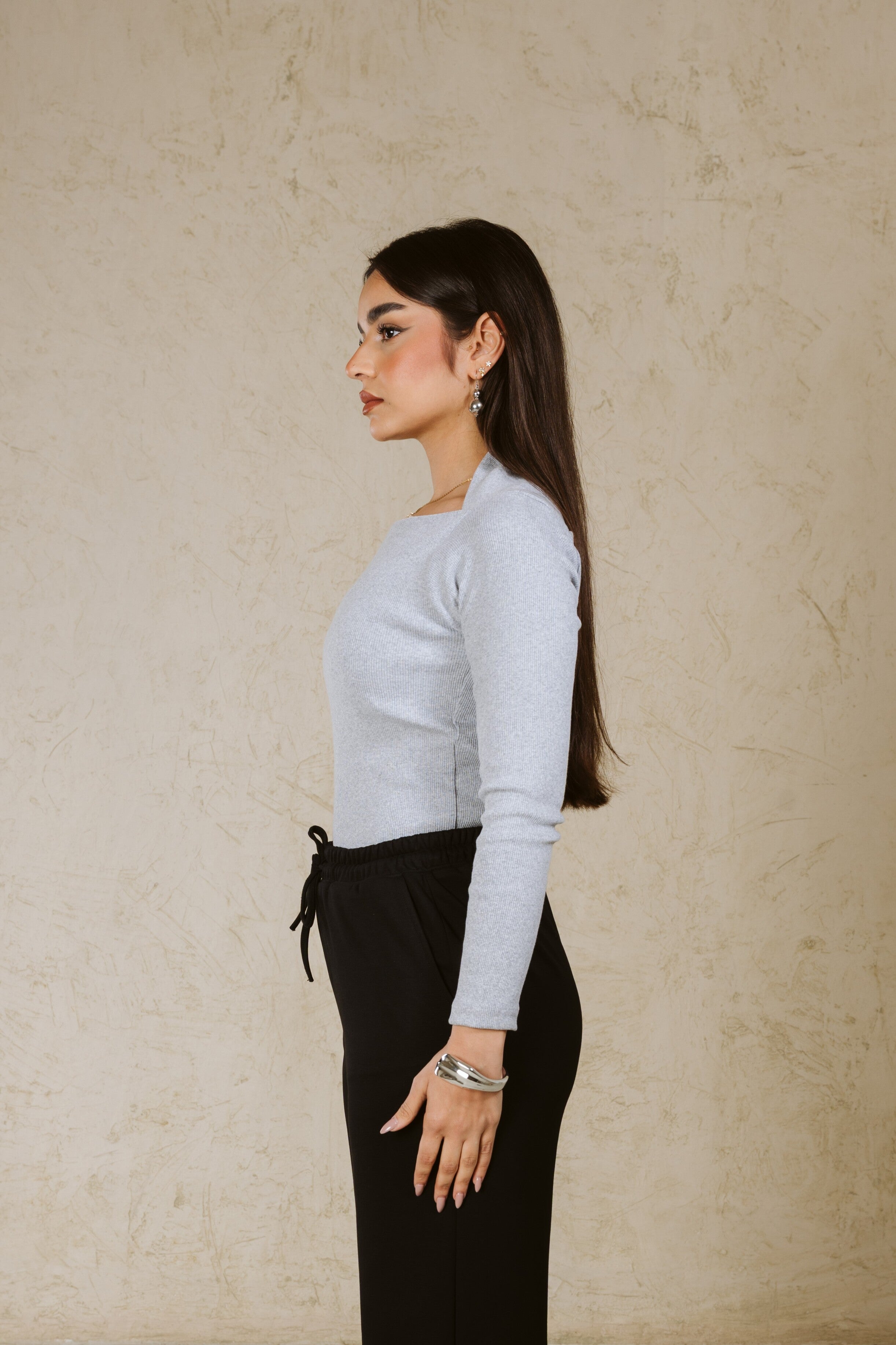 BOAT NECK BASIC TOP LINED