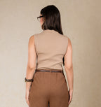 HIGH NECK BASIC TOP SLEEVELESS