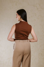 HIGH NECK BASIC TOP SLEEVELESS