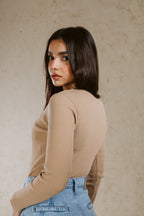 CREW NECK BASIC TOP LINED