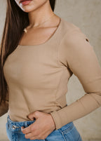 SQUARE NECK BASIC TOP LINED