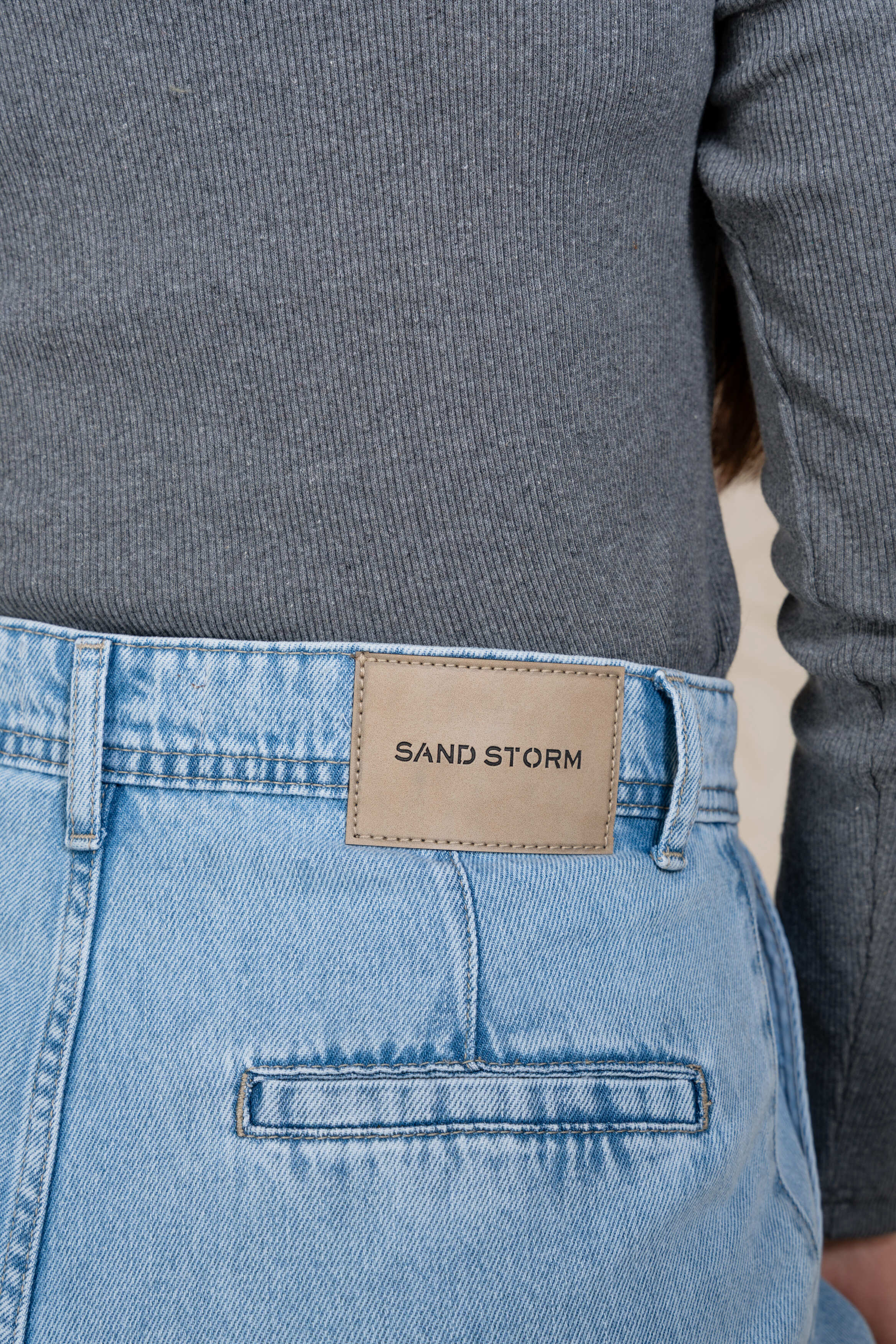 PLEATED WIDE LEG BLUE