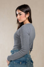 WIDE LEG FLAP POCKET DIRTY BLUE