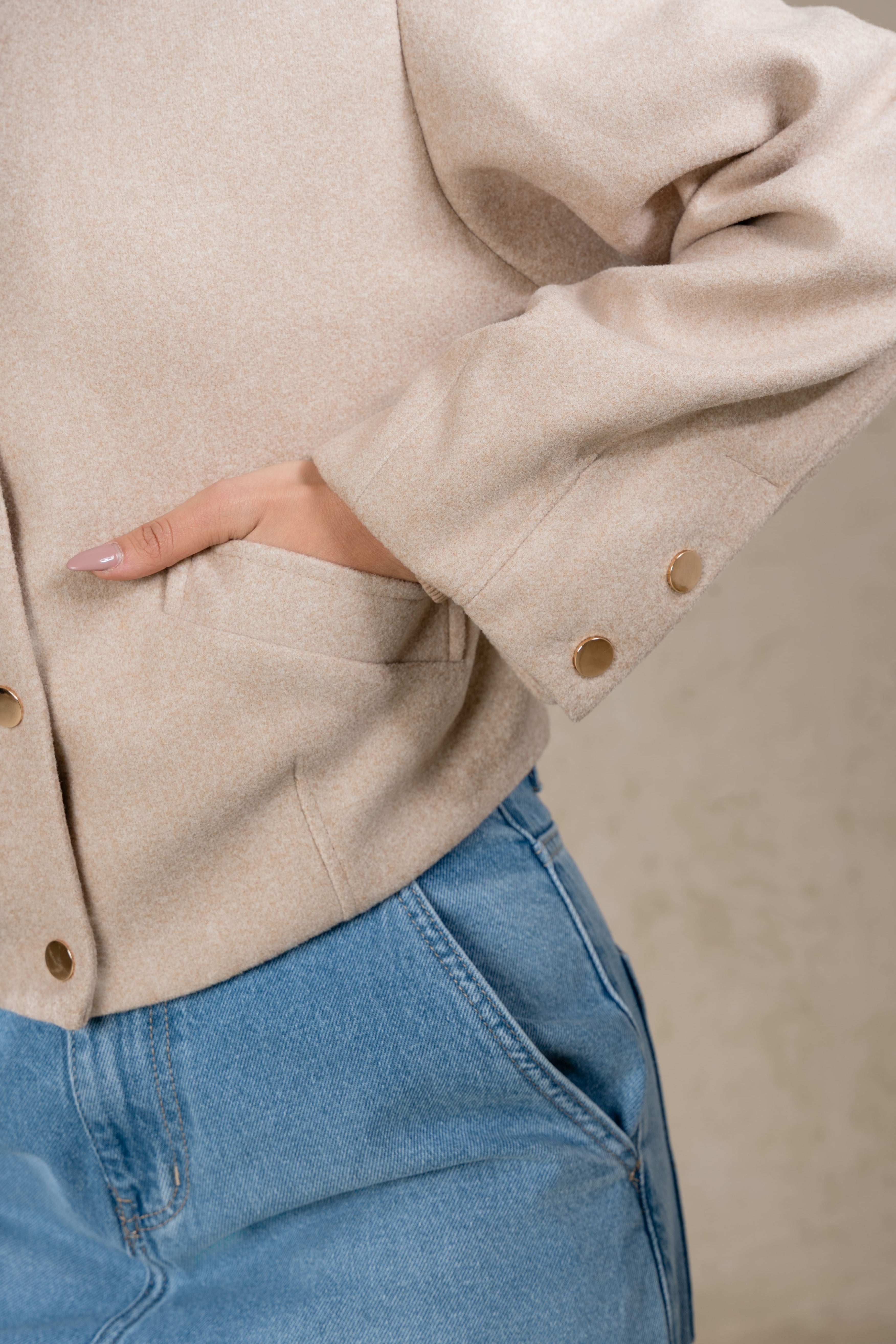 SOFT BOMBER WITH ELASTIC HEM