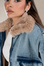 Denim Jacket With Fur