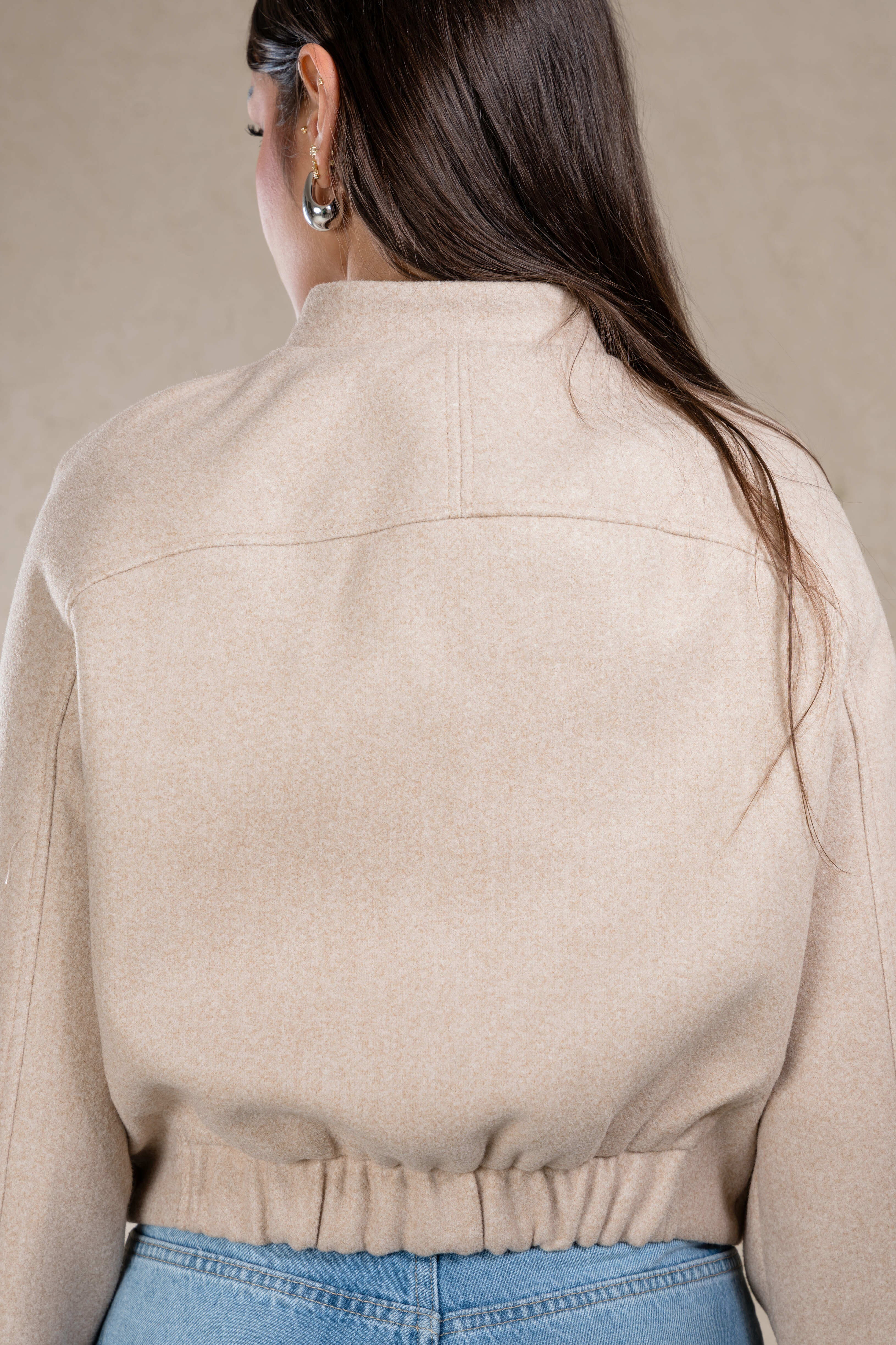 SOFT BOMBER WITH ELASTIC HEM