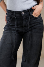 WIDE LEG WITH BELT DARK GREY