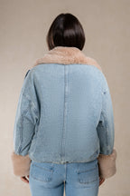 Denim Jacket With Fur