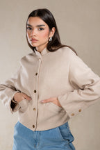 Soft Bomber With Elastic Hem