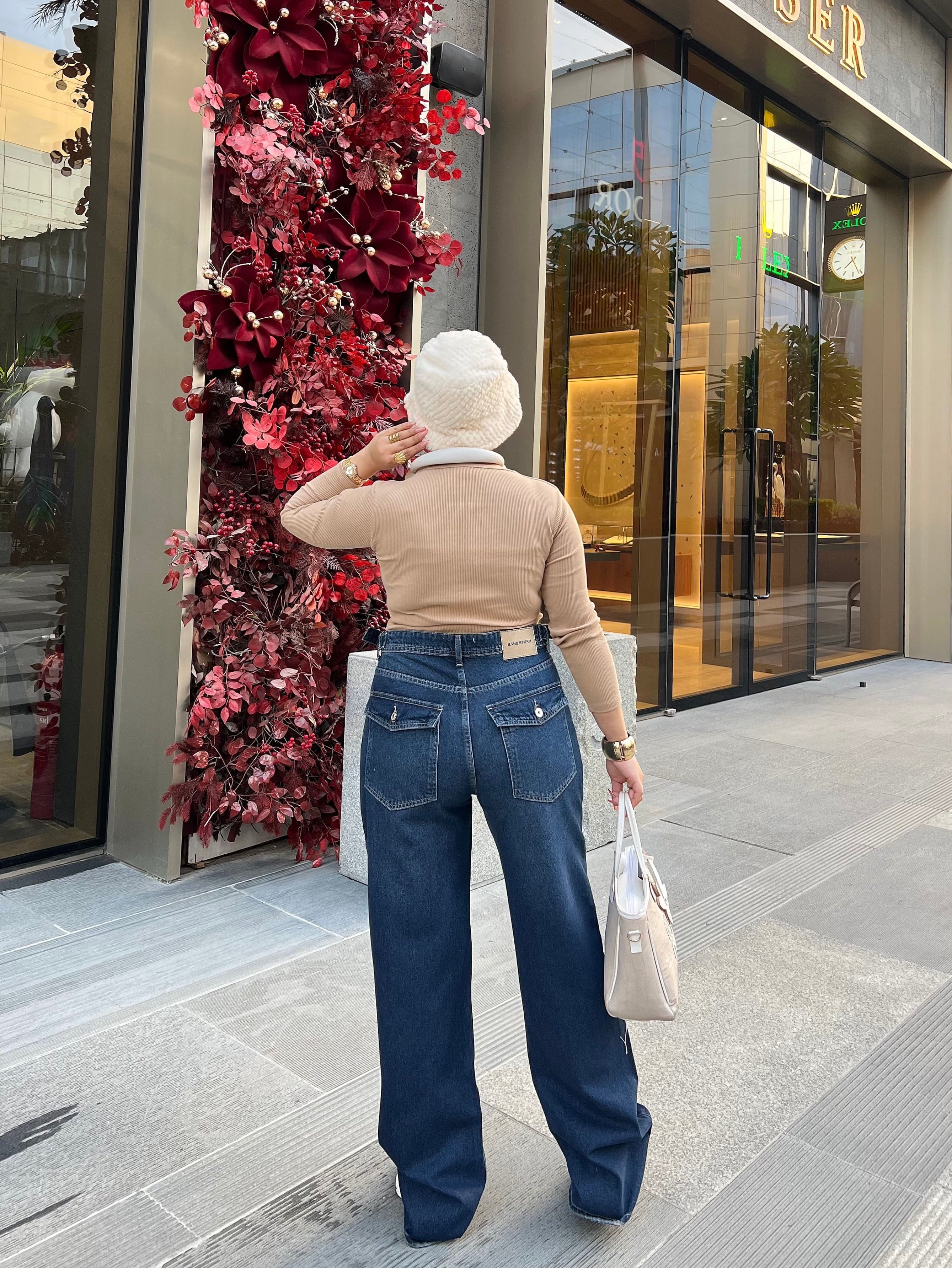 WIDE LEG FLAP POCKET DARK BLUE